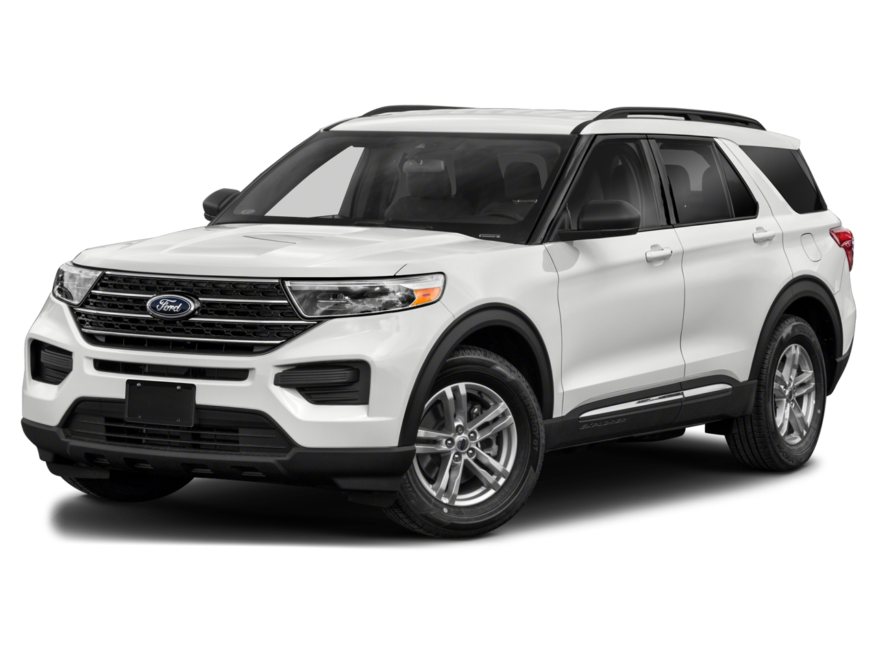 2020 Ford Explorer XLT in Black Metallic — front three-quarter view