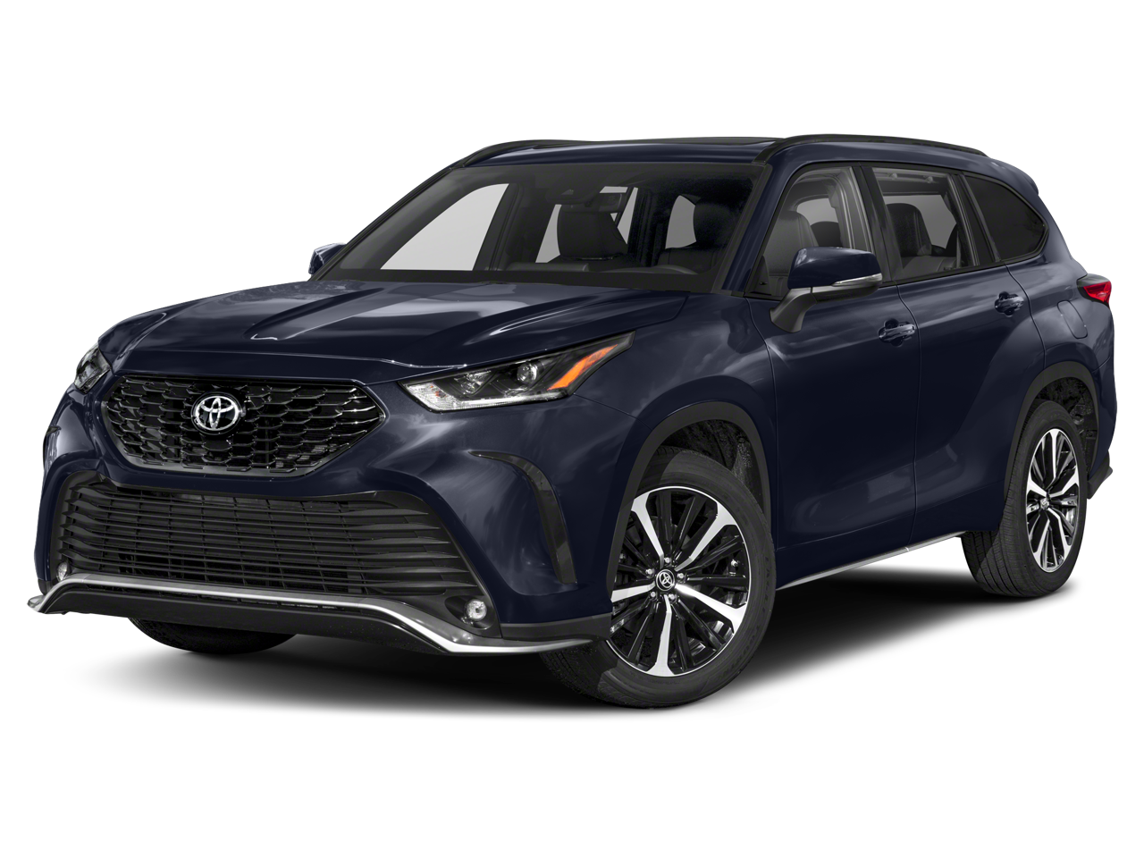 2021 Toyota Highlander XSE in Blueprint — front three-quarter view