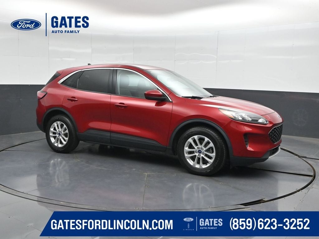 2021 Ford Escape SE in Red Metallic — front three-quarter view