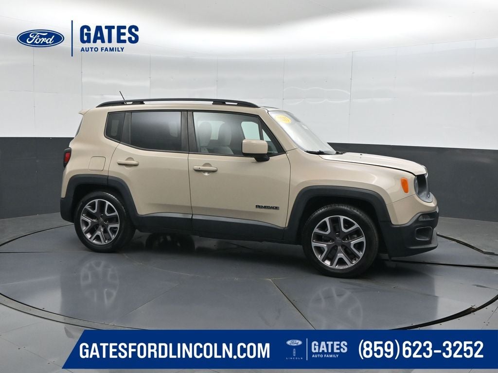 2015 Jeep Renegade Latitude in Mojave Sand — front three-quarter view
