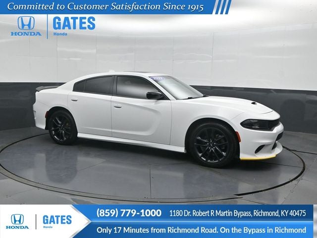 2022 Dodge Charger GT in White Knuckle Clearcoat — front three-quarter view