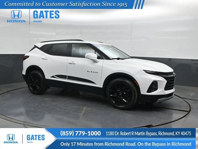 2020 Chevrolet Blazer LT in Summit White — front three-quarter view