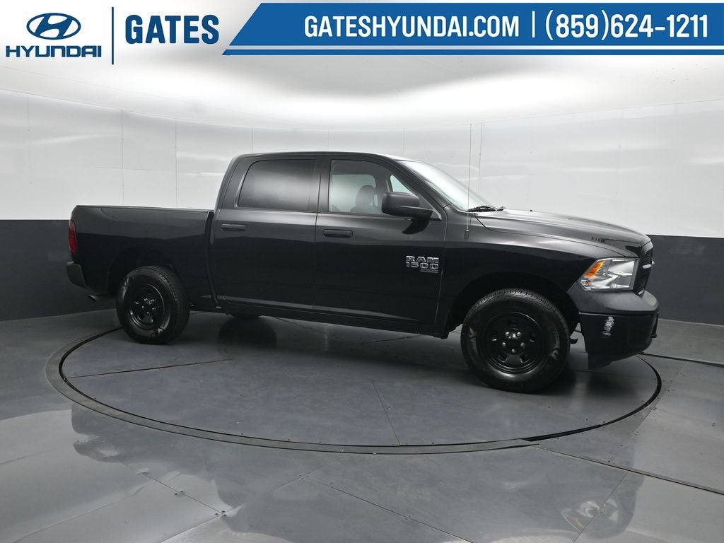 2019 RAM 1500 Classic Tradesman in Diamond Black Crystal Pearlcoat — front three-quarter view