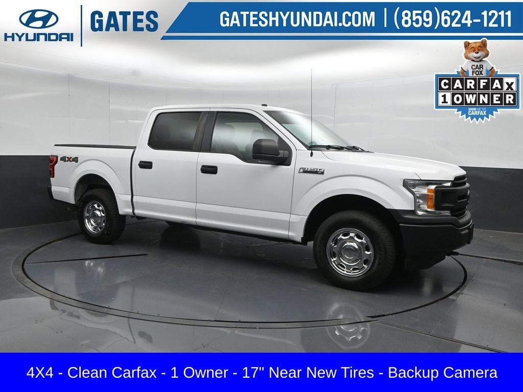 2018 Ford F-150 XL in Oxford White — front three-quarter view