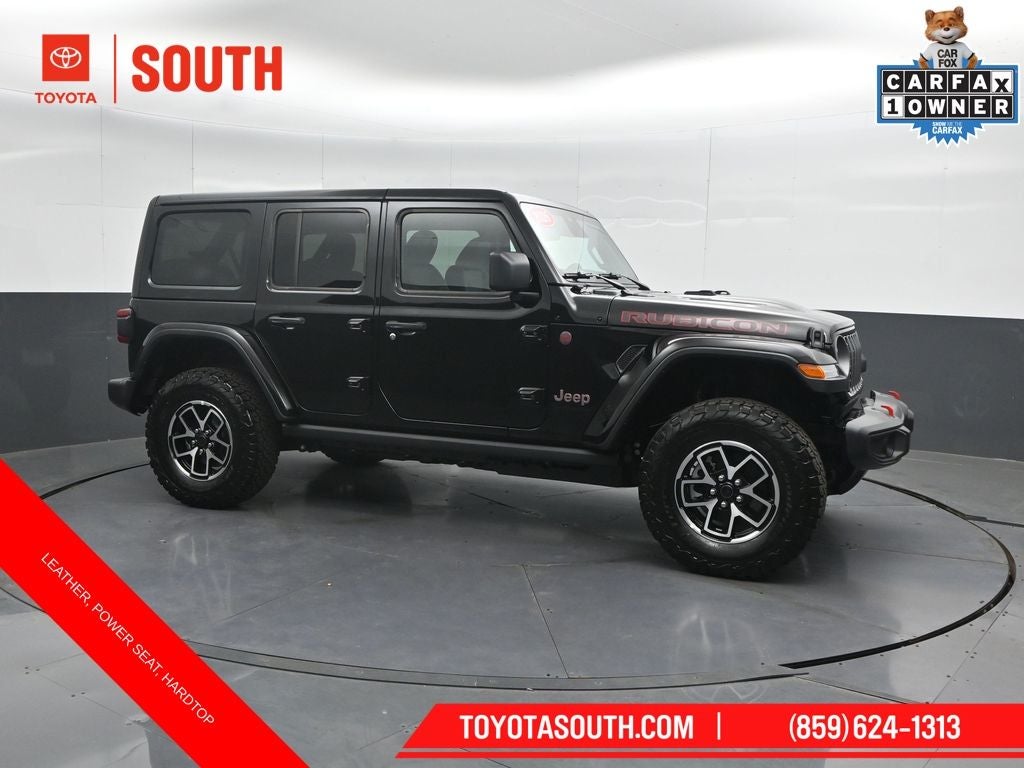 2026 Jeep Wrangler Rubicon in Black Clearcoat — front three-quarter view