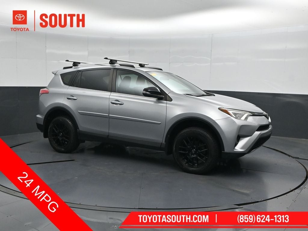 2018 Toyota RAV4 SE in Silver Sky Metallic — front three-quarter view