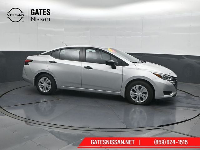 2025 Nissan Versa 1.6 S in Brilliant Silver Metallic — front three-quarter view