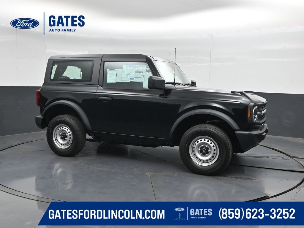 2026 Ford Bronco Base in Shadow Black — front three-quarter view