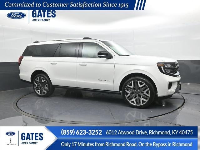 2025 Ford Expedition Max Platinum in Star White Metallic Tri-Coat — front three-quarter view
