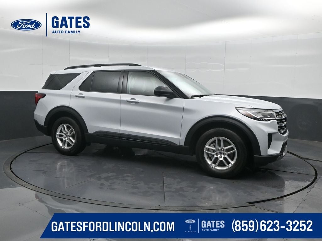 2026 Ford Explorer Active in Space White Metallic — front three-quarter view