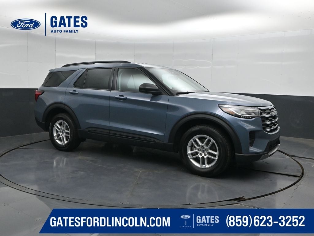 2026 Ford Explorer Active in Vapor Blue Metallic — front three-quarter view