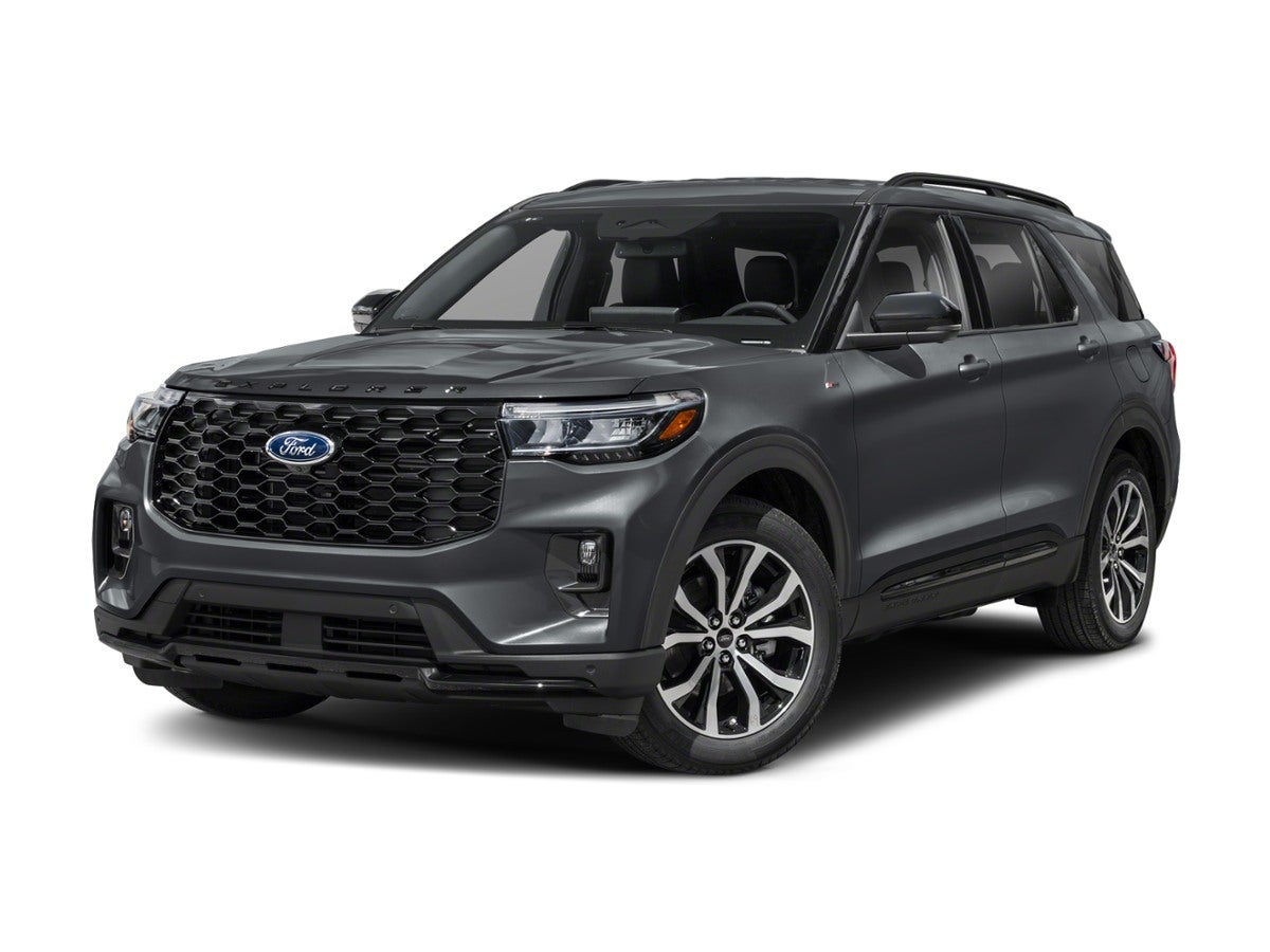 2026 Ford Explorer Active in Agate Black Metallic — front three-quarter view
