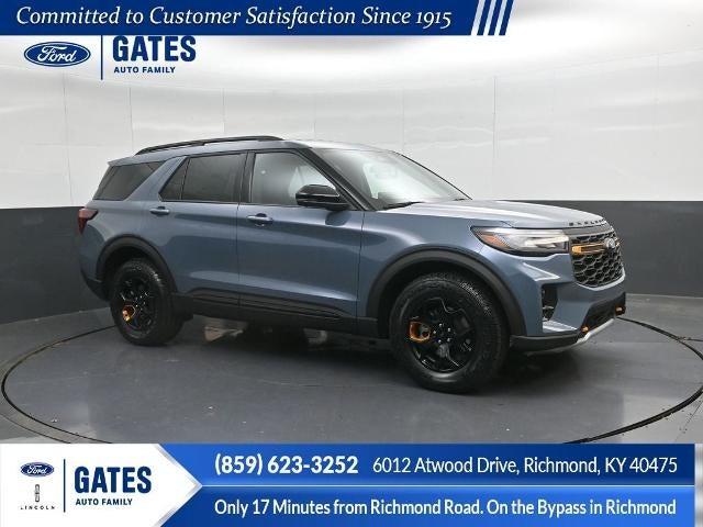 2026 Ford Explorer Tremor in Vapor Blue Metallic — front three-quarter view