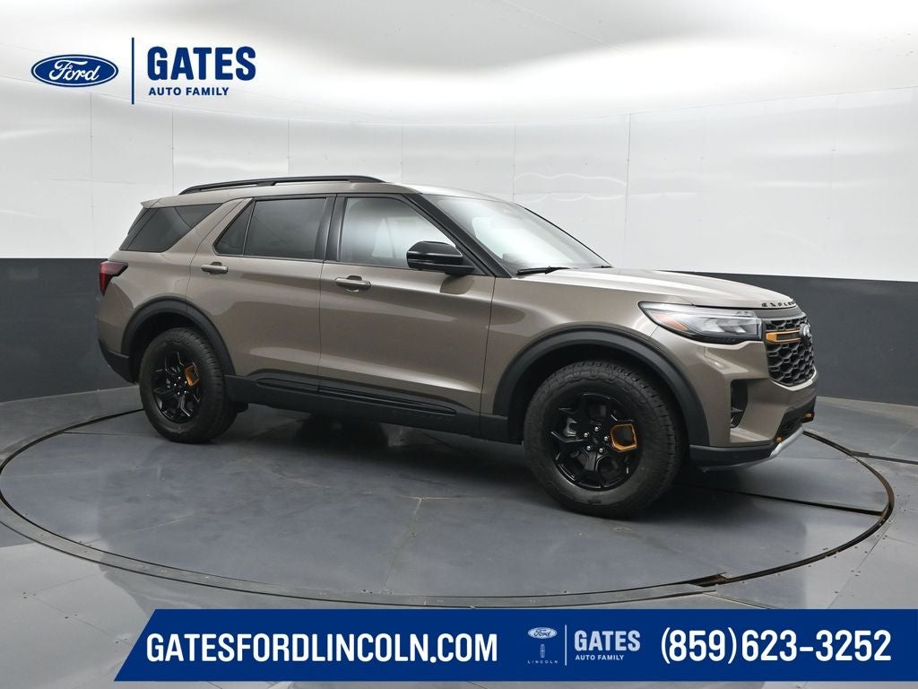 2026 Ford Explorer Tremor in Marsh Gray — front three-quarter view