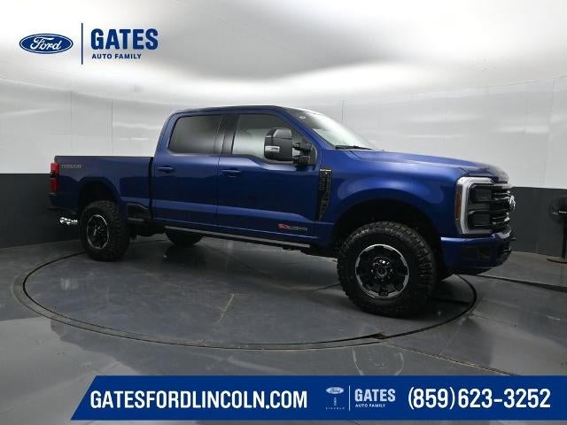 2026 Ford F-350SD Platinum in Argon Blue Metallic — front three-quarter view