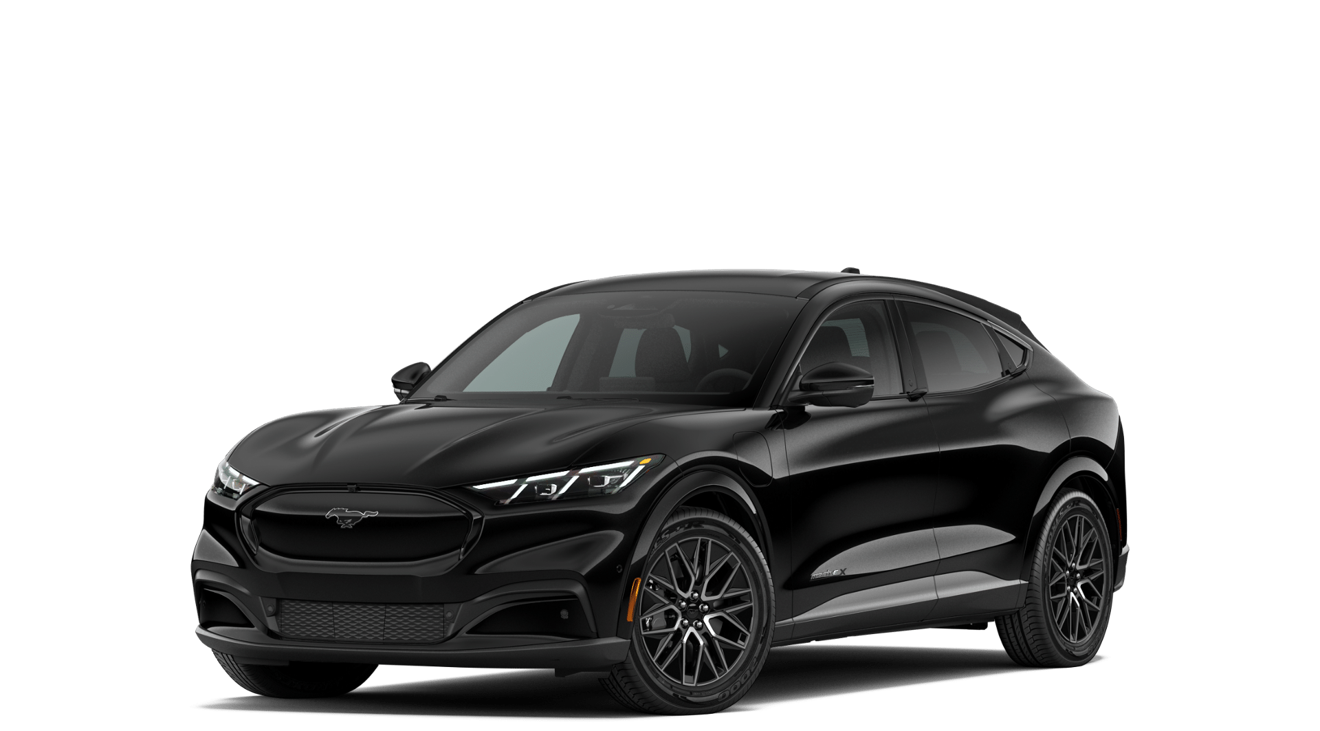 2026 Ford Mustang Mach-E Premium in Shadow Black — front three-quarter view